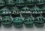 CAG8006 15.5 inches 10mm carved round green agate beads