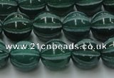 CAG8007 15.5 inches 12mm carved round green agate beads