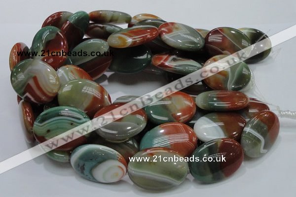 CAG801 15.5 inches 30*40mm oval rainbow agate gemstone beads