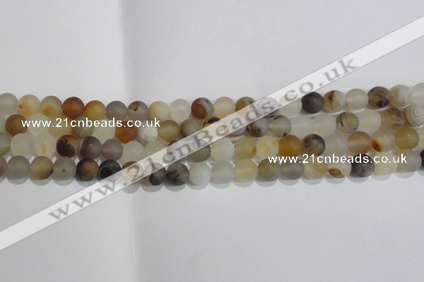 CAG8011 15.5 inches 6mm round matte Montana agate gemstone beads