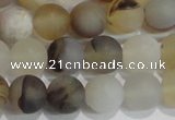 CAG8012 15.5 inches 8mm round matte Montana agate gemstone beads