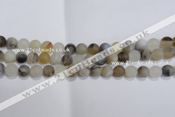 CAG8014 15.5 inches 10mm round matte Montana agate gemstone beads