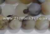 CAG8015 15.5 inches 12mm round matte Montana agate gemstone beads