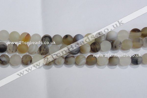 CAG8015 15.5 inches 12mm round matte Montana agate gemstone beads