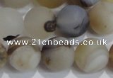 CAG8016 15.5 inches 14mm round matte Montana agate gemstone beads