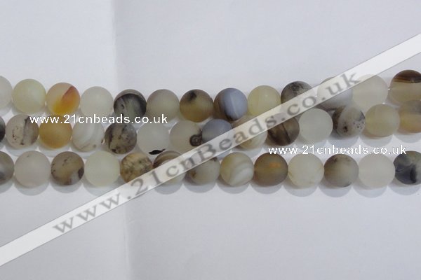 CAG8016 15.5 inches 14mm round matte Montana agate gemstone beads