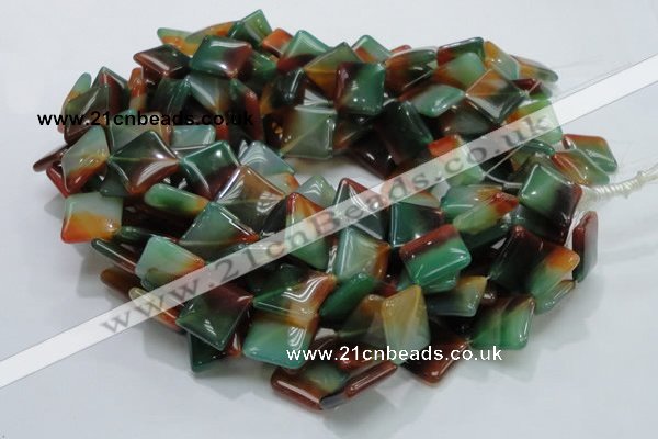 CAG804 15.5 inches 20*20mm diamond rainbow agate gemstone beads