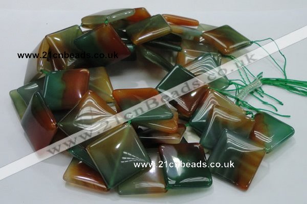 CAG805 15.5 inches 30*30mm diamond rainbow agate gemstone beads