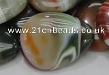 CAG809 15.5 inches 30*40mm flat teardrop rainbow agate gemstone beads