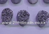 CAG8112 Top drilled 12*16mm teardrop silver plated druzy agate beads