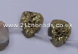 CAG8113 Top drilled 12*16mm teardrop glod plated druzy agate beads