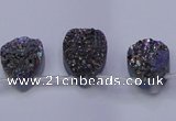 CAG8114 Top drilled 12*16mm teardrop rainbow plated druzy agate beads