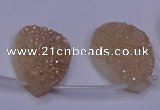 CAG8131 Top drilled 18*25mm teardrop champagne plated druzy agate beads