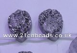 CAG8132 Top drilled 18*25mm teardrop silver plated druzy agate beads