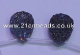 CAG8134 Top drilled 18*25mm teardrop rainbow plated druzy agate beads