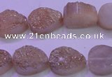 CAG8281 7.5 inches 12*16mm teardrop champagne plated druzy agate beads