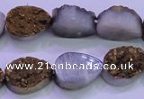 CAG8283 7.5 inches 12*16mm teardrop gold plated druzy agate beads