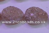 CAG8311 7.5 inches 18*25mm teardrop champagne plated druzy agate beads