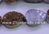 CAG8313 7.5 inches 18*25mm teardrop gold plated druzy agate beads