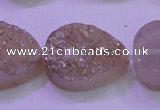 CAG8321 7.5 inches 20*30mm teardrop champagne plated druzy agate beads