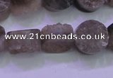 CAG8432 15.5 inches 14mm coin grey druzy agate gemstone beads