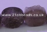 CAG8437 15.5 inches 25mm coin grey druzy agate gemstone beads