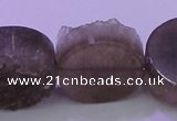 CAG8438 15.5 inches 28mm coin grey druzy agate gemstone beads