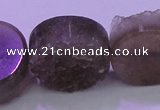 CAG8439 15.5 inches 30mm coin grey druzy agate gemstone beads