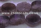 CAG8443 15.5 inches 13*18mm oval grey druzy agate gemstone beads