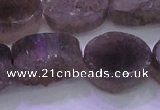 CAG8445 15.5 inches 18*25mm oval grey druzy agate gemstone beads