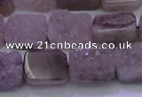 CAG8451 15.5 inches 10*14mm rectangle grey druzy agate gemstone beads