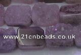 CAG8452 15.5 inches 12*16mm rectangle grey druzy agate gemstone beads