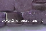 CAG8453 15.5 inches 13*18mm rectangle grey druzy agate gemstone beads