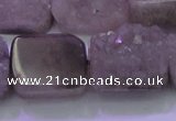 CAG8455 15.5 inches 18*25mm rectangle grey druzy agate gemstone beads