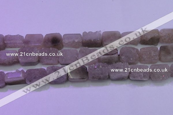 CAG8455 15.5 inches 18*25mm rectangle grey druzy agate gemstone beads