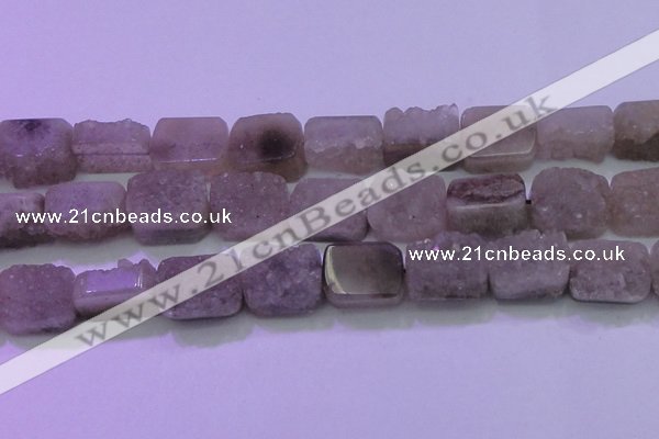 CAG8456 15.5 inches 20*30mm rectangle grey druzy agate gemstone beads