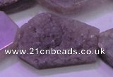 CAG8460 15.5 inches 25*35mm - 30*40mm freeform grey druzy agate beads