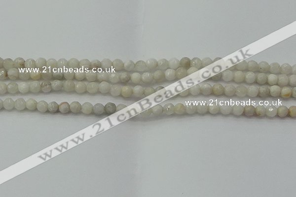 CAG8513 15.5 inches 4mm faceted round grey agate beads wholesale