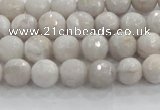 CAG8514 15.5 inches 6mm faceted round grey agate beads wholesale