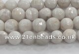 CAG8515 15.5 inches 8mm faceted round grey agate beads wholesale