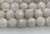 CAG8516 15.5 inches 10mm faceted round grey agate beads wholesale