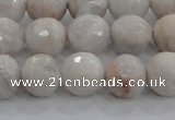 CAG8517 15.5 inches 12mm faceted round grey agate beads wholesale