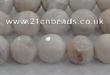 CAG8518 15.5 inches 14mm faceted round grey agate beads wholesale