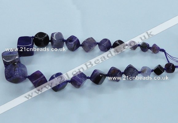 CAG8523 15.5 inches 9*10mm - 23*24mm cube dragon veins agate beads