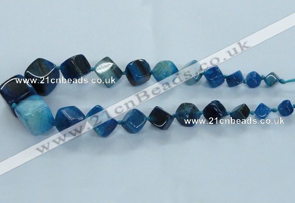 CAG8524 15.5 inches 9*10mm - 23*24mm cube dragon veins agate beads