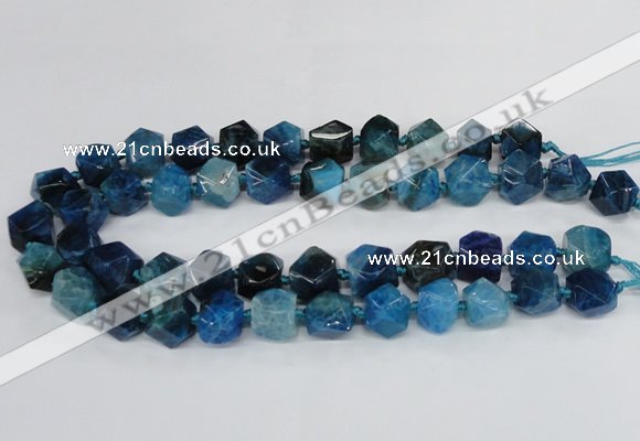 CAG8554 12*14mm - 14*15mm faceted nuggets dragon veins agate beads