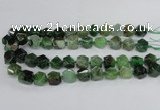 CAG8555 12*14mm - 14*15mm faceted nuggets dragon veins agate beads