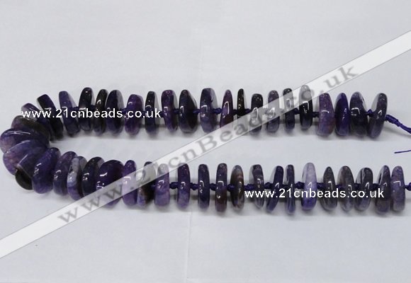 CAG8560 6*22mm - 10*26mm tyre dragon veins agate beads wholesale