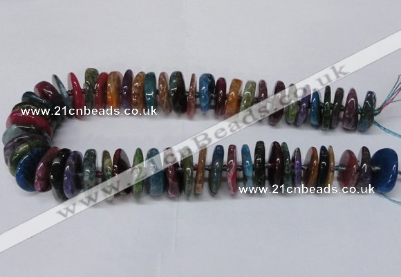 CAG8565 6*22mm - 10*26mm tyre dragon veins agate beads wholesale