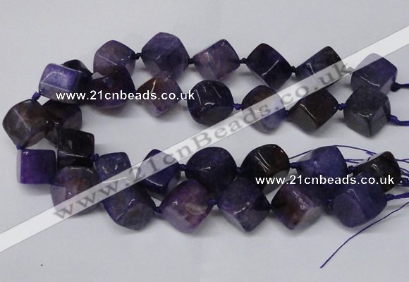 CAG8573 15.5 inches 15*16mm - 17*18mm cube dragon veins agate beads